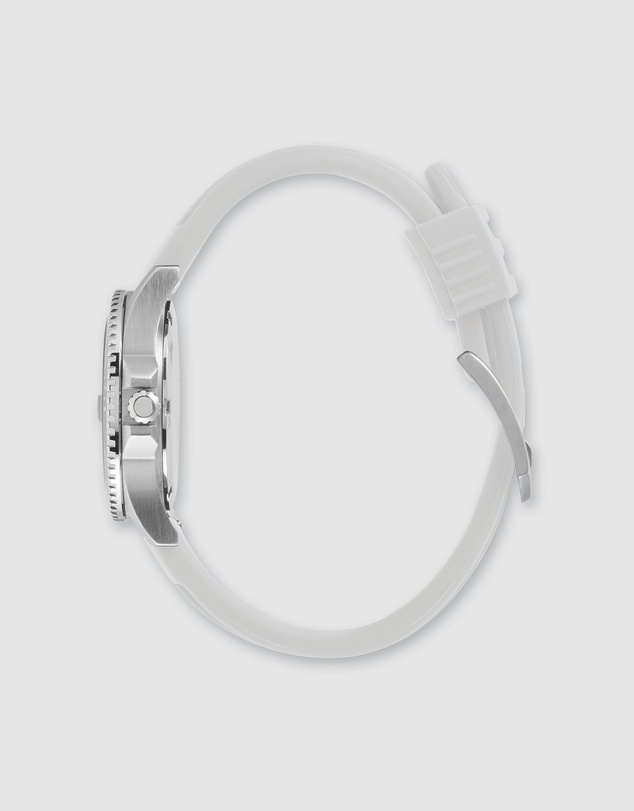 Maxum - Liberty White Dial With White Silicone Strap & Silver Tone Case