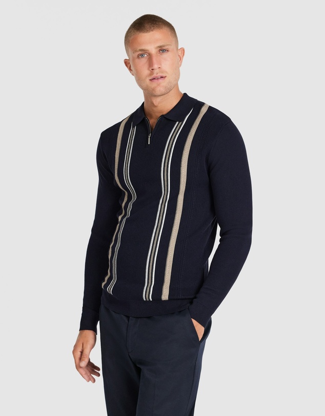Tarocash - Josiah Stripe Zip Knit