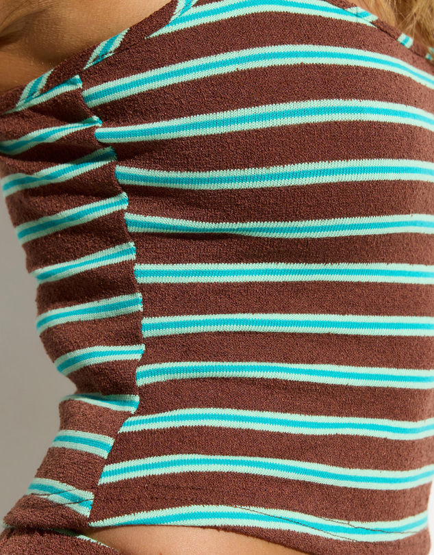 Dazie - Olivia Terry Towelling Stripe Cami
