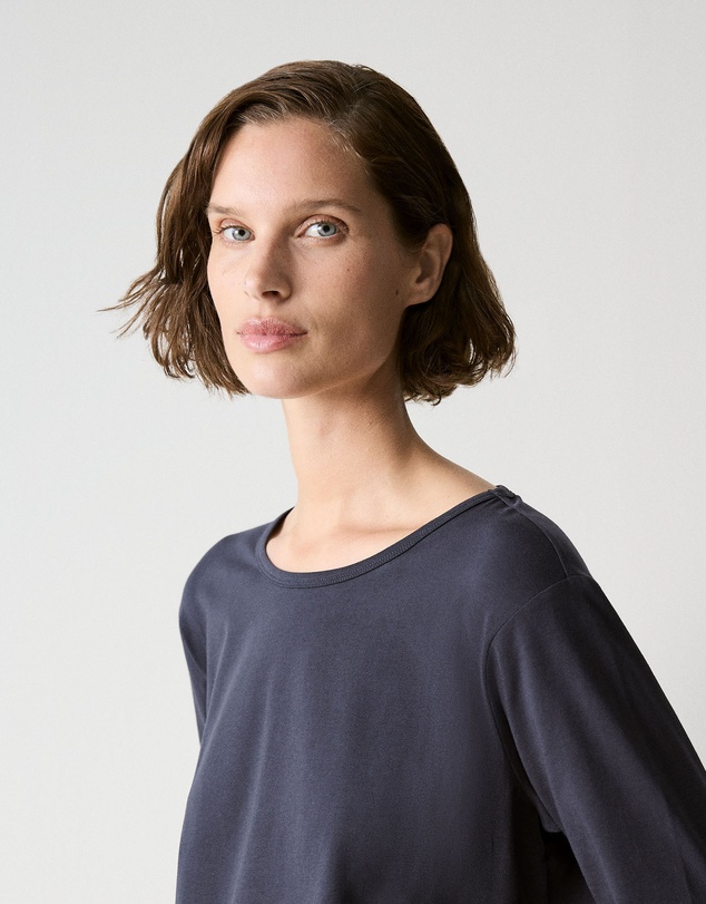 Trenery - Cotton 3/4 Sleeve T-shirt in Night Sky
