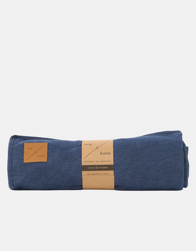 Mog & Bone - Fleece Pet Blanket - Blue Denim