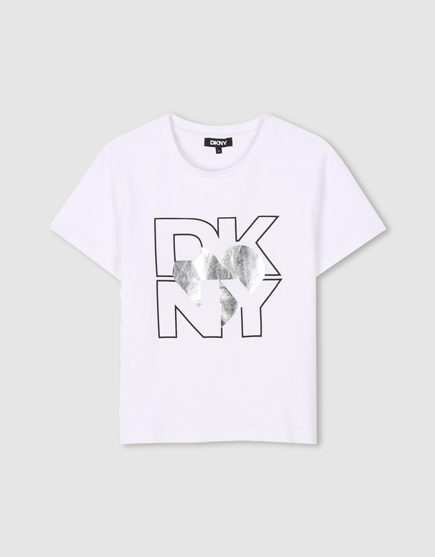 DKNY - Logo Heart Short Sleeve T-Shirt - Kids-Teens