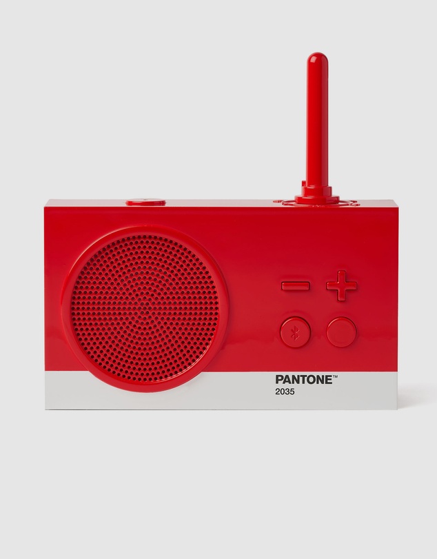 Lexon - Lexon GIFT Set PANTONE - Includes Mino+ Mini Speaker, Flip Classic Clock, Mina M Lamp, Thykho 3 Speaker - 2035 Red
