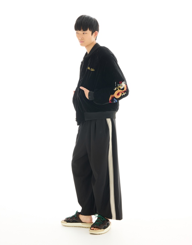 THE TALES - Tokyo Dragon Embroidered Velvet Bomber Jacket