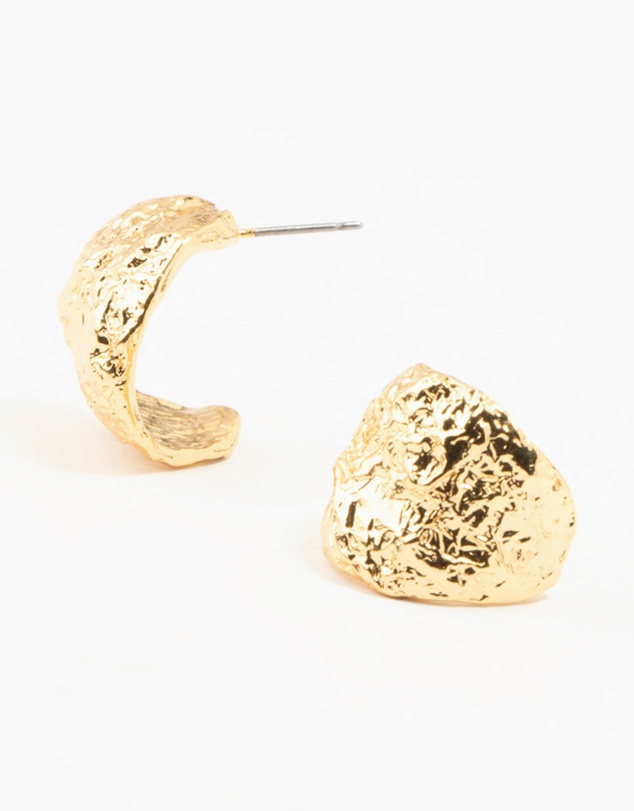 Lovisa - Gold Plated Brass Foil Hoop Earrings