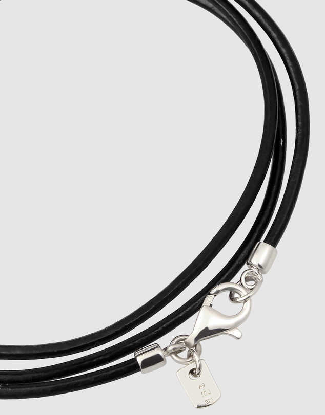 Kuzzoi - ICONIC EXCLUSIVE - Leather Cord Bracelet in 925 Sterling Silver
