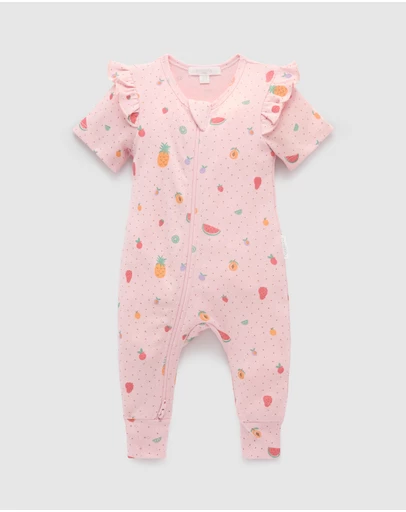 Purebaby - Pointelle Zip Growsuit -Kids-Babies