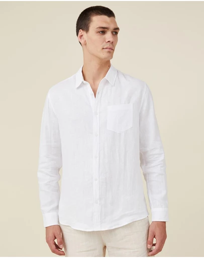 Cotton On - Linen Long Sleeve Shirt