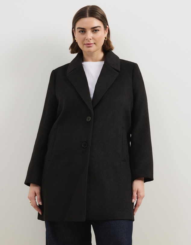 Atmos&Here Curvy - Romy Wool Blend Coat