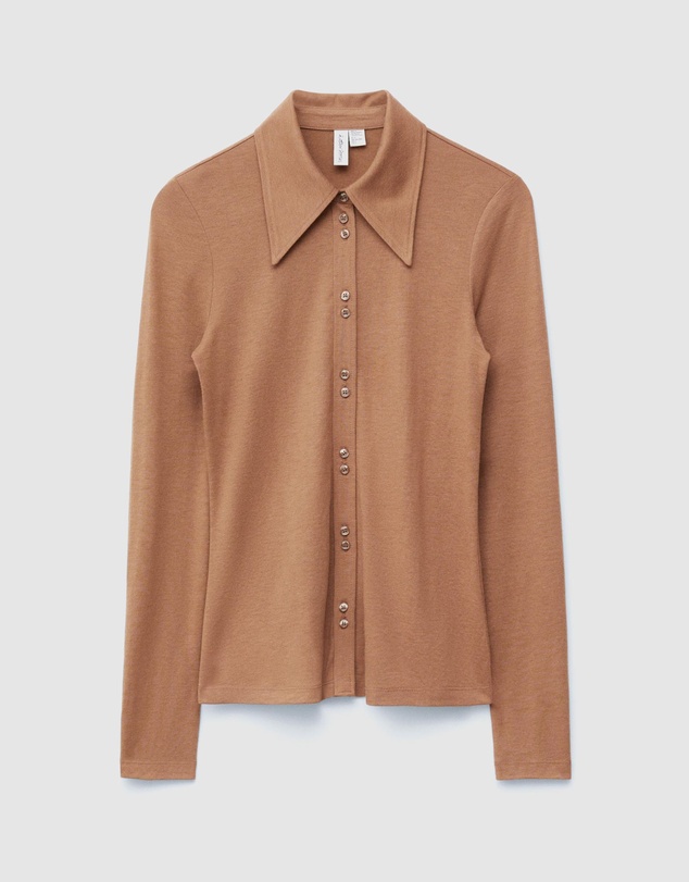 & Other Stories - Pointed-Collar Jersey Shirt