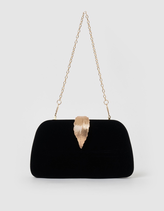Izoa - Rebecca Clutch Black Velvet