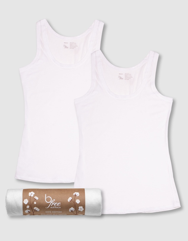 B Free Intimate Apparel - Superfine﻿ 100% Cotton Tank Top - 2 Pack﻿