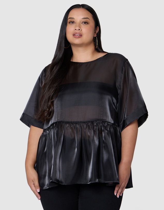 Sunday In The City - Empire Organza Peplum Top