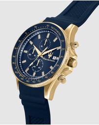 Maserati - Maserati Sfida Blue Gold Watch
