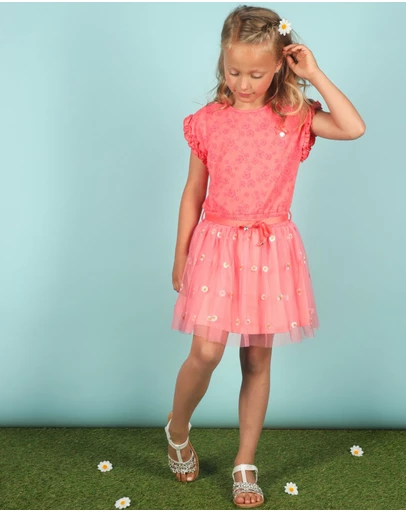 Le Chic - SQUID Daisy Embroidered Tutu Dress - Kids-Teens