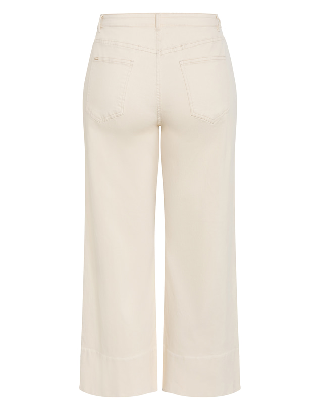 City Chic - Plus size Harley Fit Cara Wide Leg Crop Jean - natural