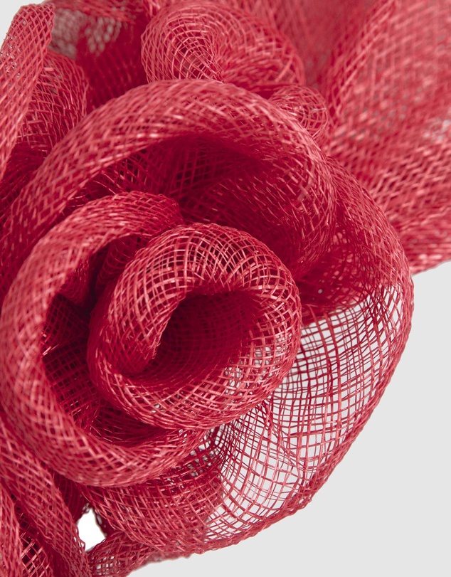 Max Alexander - Flower Red Sinamay Fascinator Headband