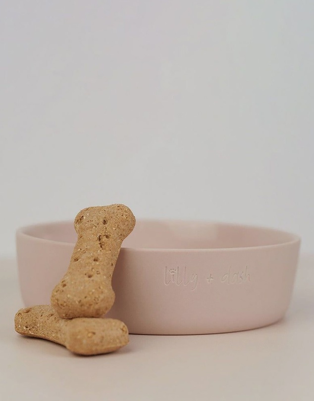 Lilly + Dash - Dog Eat and Drink Set – 2 Bowls + Lick Insert + Wave Placemat Set