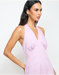 AERE - Lacey Halter Linen Dress