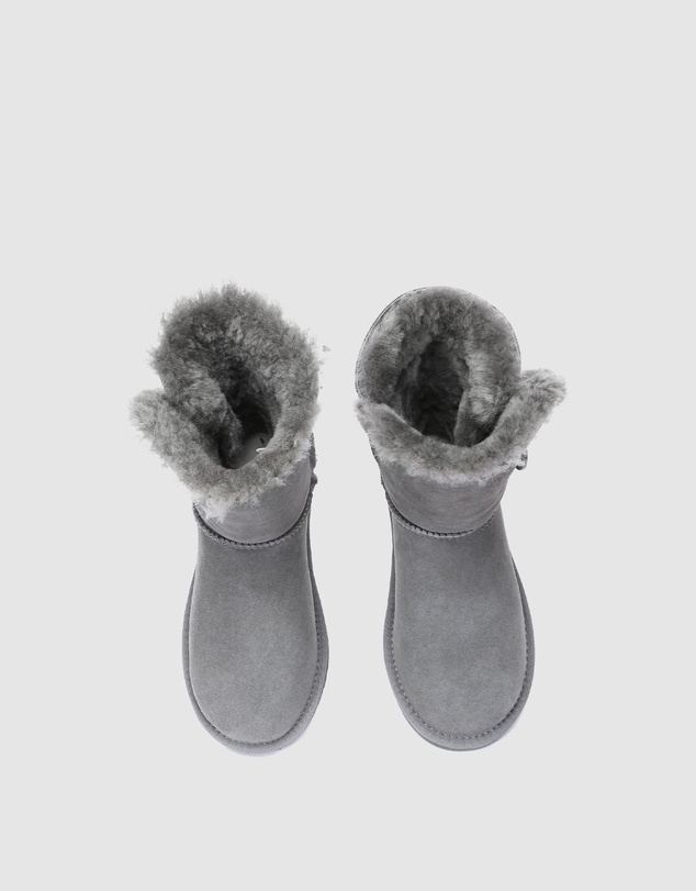 EVERAU - Australian Shepherd Ugg Short Button Sheepskin Upper UGG Boots