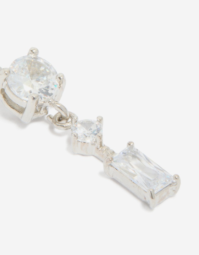 Lovisa - Titanium Diamante Chain Drop Belly Bar