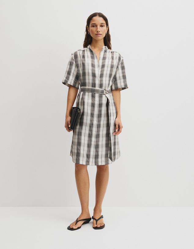 Country Road - Check Silk Shirt Dress