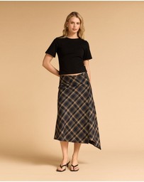MVN - Wrap Plaid Skirt