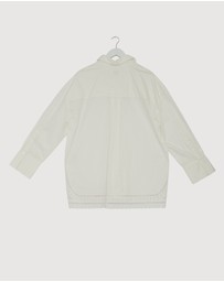 Revibe - Repaired Minima Esenciales Daphne Embroidered Oversized Shirt - AU 12