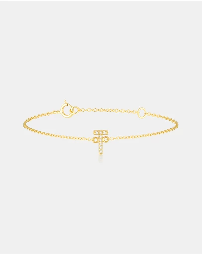 The Silver Collective - A-Z Letter Bracelet - T
