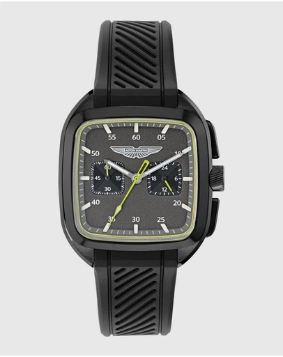Aston Martin - ULT IP Black Silicone Strap Watch