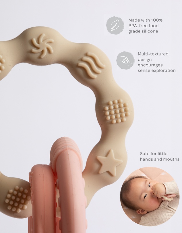 Playground - Silicone Bunny Teether - Pink