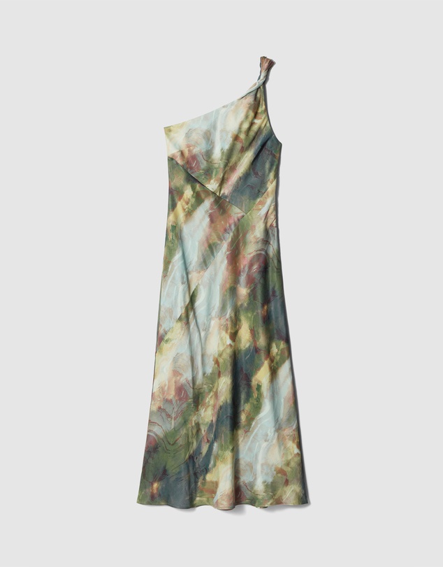 & Other Stories - One-Shoulder Satin Midi Dress