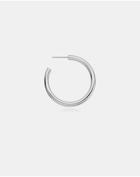 Ania Haie - Ania Haie Silver Classic Tube Oversized Hoop Earrings