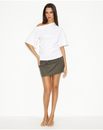 Dazie - Sandy Cotton Blend Mini Skirt