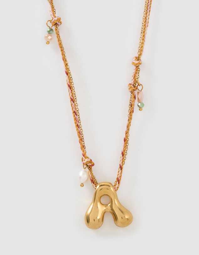 Arms Of Eve - Bubble Letter Necklace - Blush