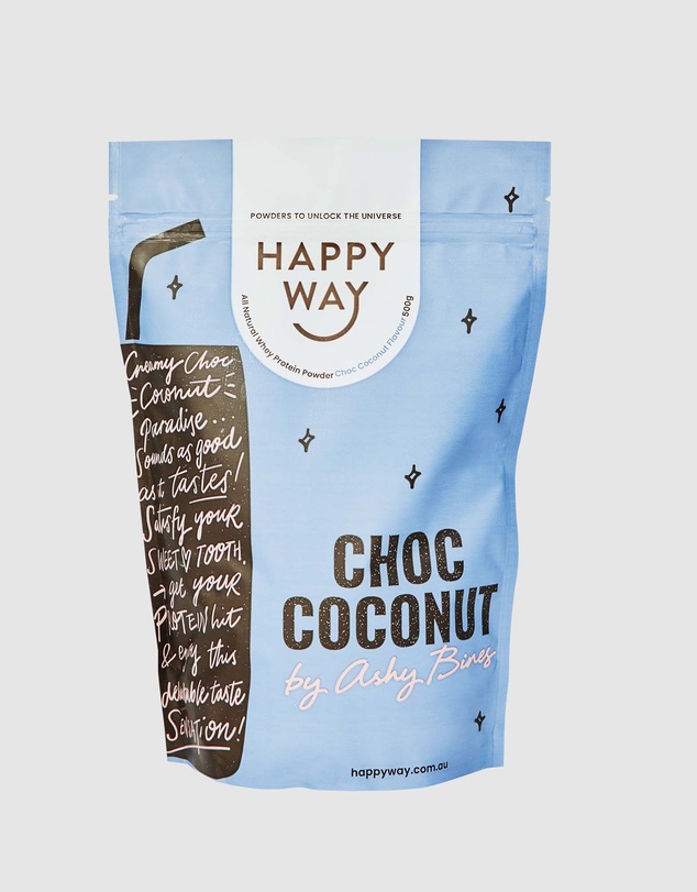 Happy Way - Ashy Bines Choc Coconut Whey Protein Powder