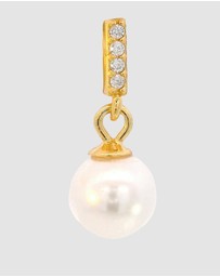 Georgini - Georgini Adagio Effortless Glow Bar Dangle Pearl Earrings Gold