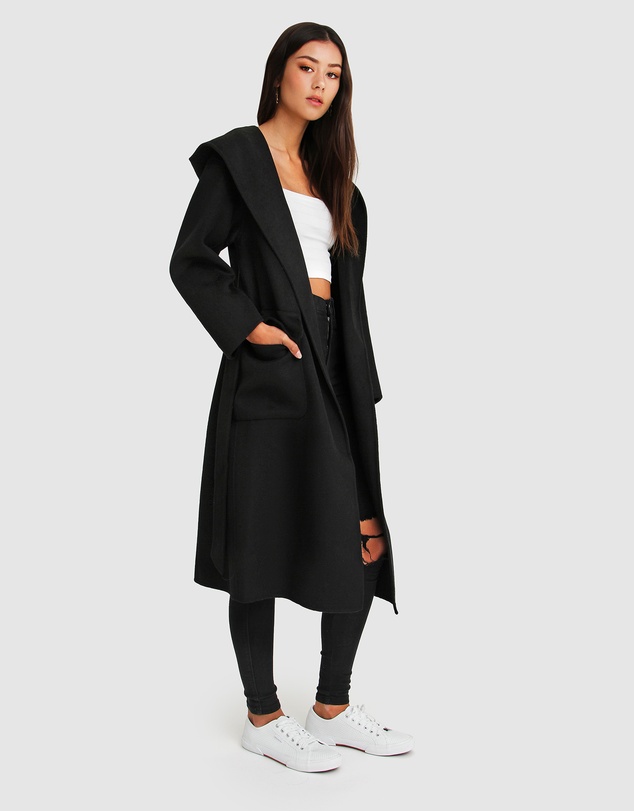 Belle & Bloom - Runaway Wool Blend Robe Coat
