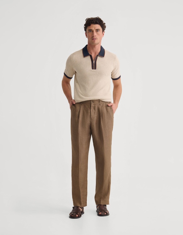 Oxford - Holden Zip Neck Knitted Polo