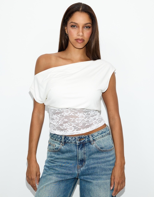 Dazie - Bianka Off Shoulder Lace Top