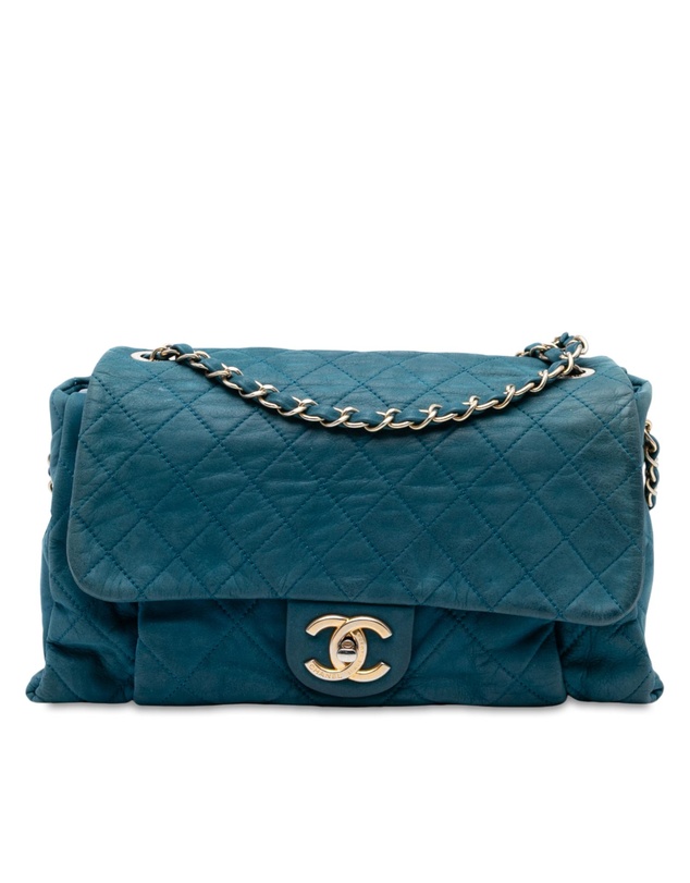 Pre-Loved by Azura Reborn - Pre-Loved Large Quilted Iridescent Calfskin Chic Quilt Flap