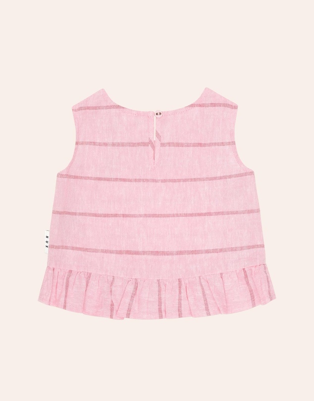 Huxbaby - Raspberry Stripe Peplum Top - ICONIC EXCLUSIVE - Babies-Kids