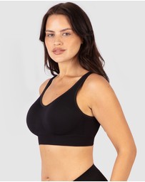 B Free Intimate Apparel - Wide Strap Wirefree Bra with Fixed Comfort Cups (A-B-C-D) Cup