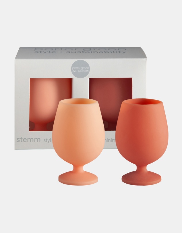 porter green - stemm silicone unbreakable wine glasses