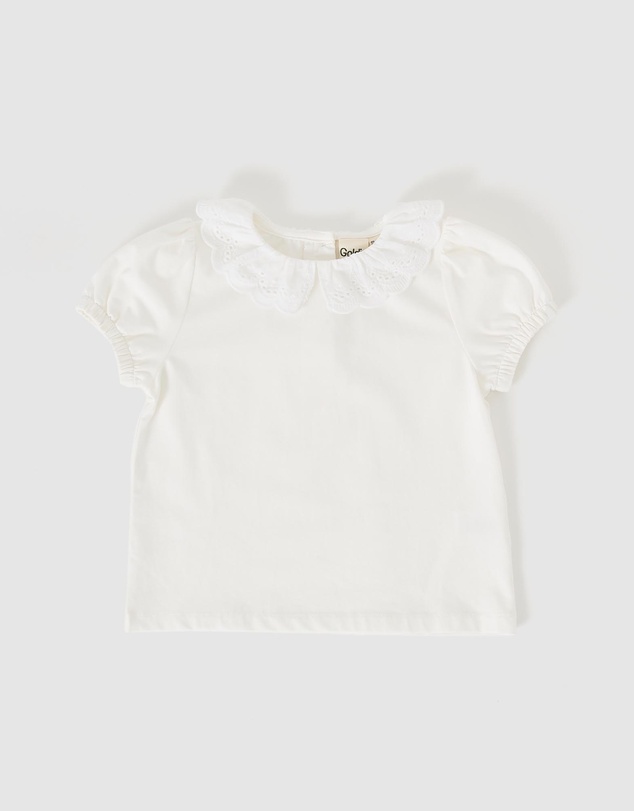 Goldie + Ace - Laura Puff Sleeve Collar Top - Babies-Kids