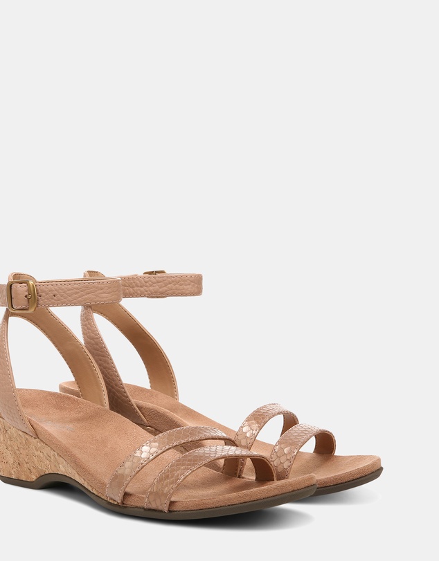 Vionic - Orlanda Wedge Sandal - Macaroon Pearl Snake