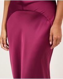 Dazie - Current Asymmetric Neckline Maxi Dress