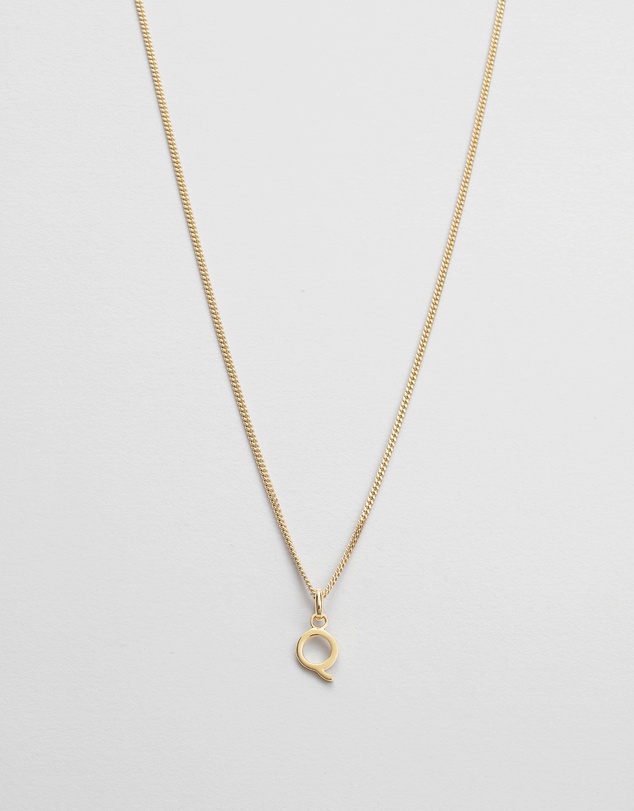 Kirstin Ash - Q Outline Initial Necklace