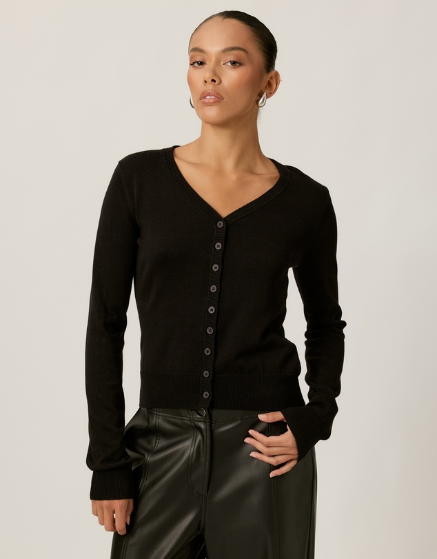 Tussah - Simone Cotton Blend V-Neck Knit Cardigan