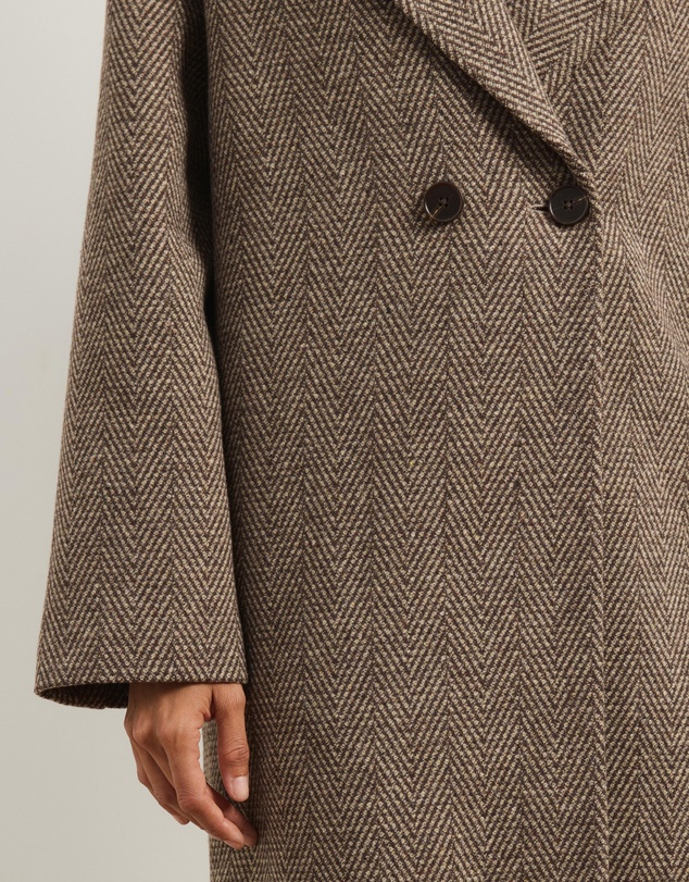 Atmos&Here - Estelle Textured Herringbone Coat